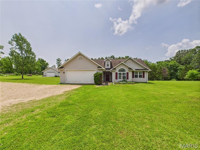 4862 State Highway 142e, Doniphan, MO 63935 - view of front of property with driveway, a front yard, and a garage