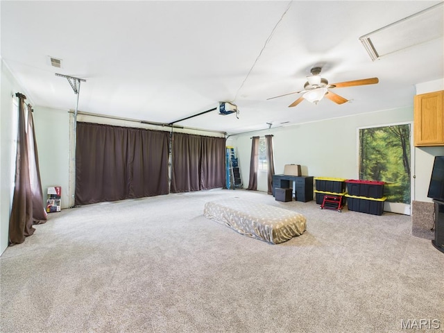 4862 State Highway 142e, Doniphan, MO 63935 - garage featuring a garage door opener and a ceiling fan