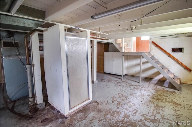 703 Condit Ave, Alton, IL 62002 - unfinished basement with stairway