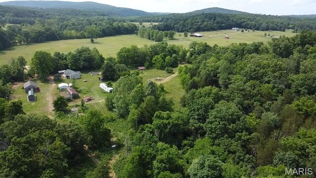 284 Wayne 349, Piedmont, MO 63957 - aerial view of property's location featuring a forest, rural landscape, and a mountain backdrop