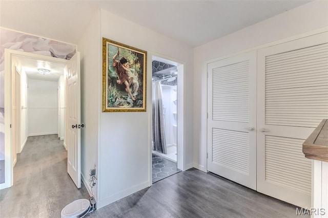 20193 SW Oakwood Dr, Lebanon, MO 65536 - hall featuring wood finished floors and baseboards