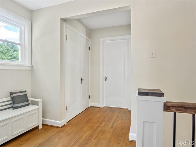 201 Banner St, Edwardsville, IL 62025 - hall featuring light wood-style flooring and baseboards