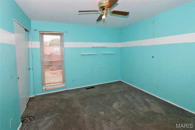 12713 Partridge Run Dr, Florissant, MO 63033 - spare room featuring carpet flooring, ceiling fan, and baseboards
