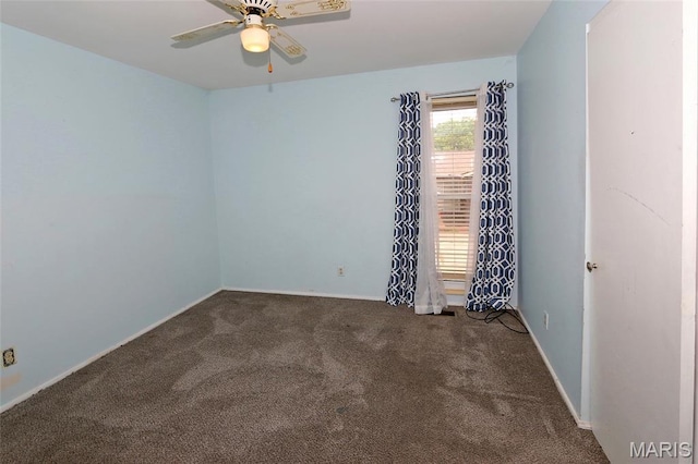12713 Partridge Run Dr, Florissant, MO 63033 - carpeted spare room with ceiling fan and baseboards