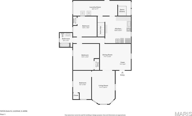 1618 N State St, Litchfield, IL 62056 - floor plan / room layout