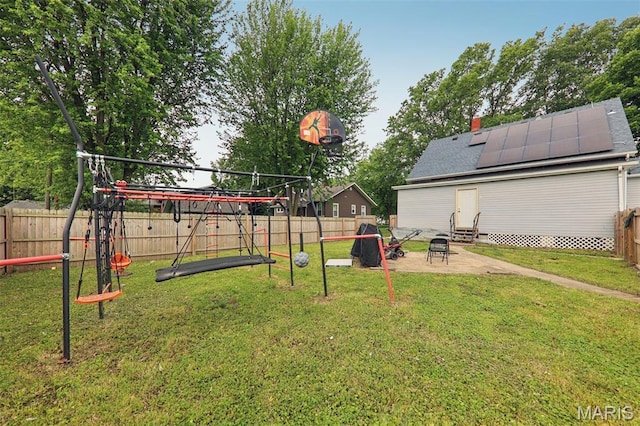 1618 N State St, Litchfield, IL 62056 - view of yard with entry steps, a playground, and a patio area