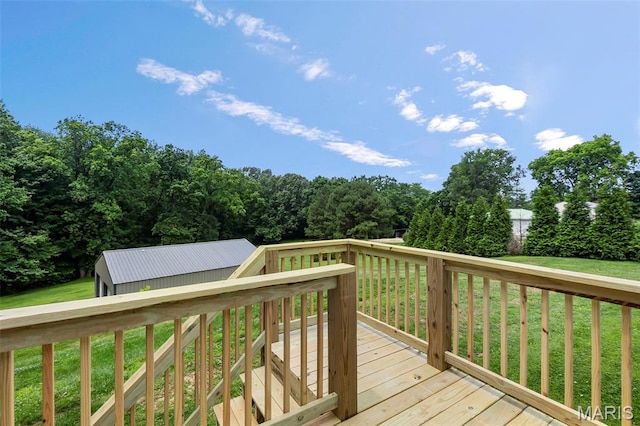 2848 S Hope St, Jackson, MO 63755 - wooden terrace featuring a lawn