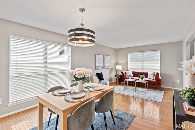 668 Top Notch Ln, Eureka, MO 63025 - dining space with light wood-style flooring, a chandelier, and baseboards