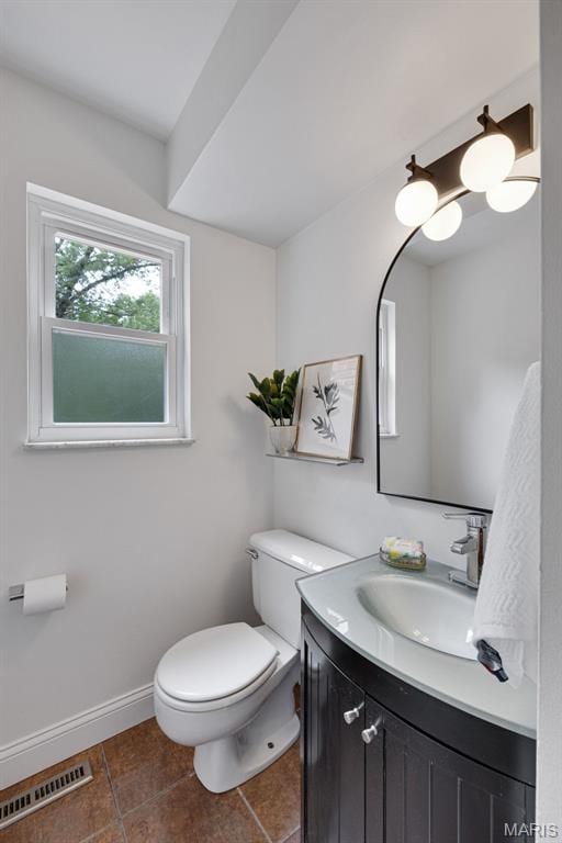 173 Portico Dr, Chesterfield, MO 63017 - half bath with toilet, vanity, tile patterned flooring, and baseboards