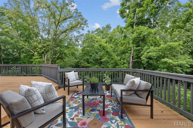173 Portico Dr, Chesterfield, MO 63017 - wooden terrace with an outdoor hangout area