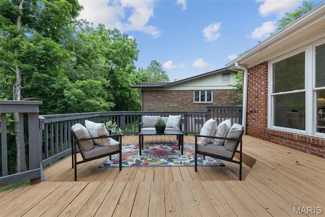173 Portico Dr, Chesterfield, MO 63017 - deck featuring an outdoor living space