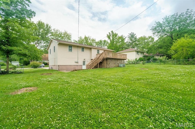 1804 Meadow Ct, Rolla, MO 65401 - back of house with stairway and a deck