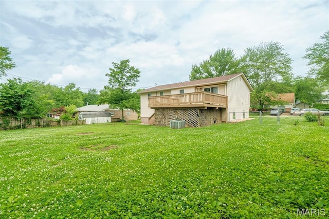 1804 Meadow Ct, Rolla, MO 65401 - back of property featuring central AC and a wooden deck