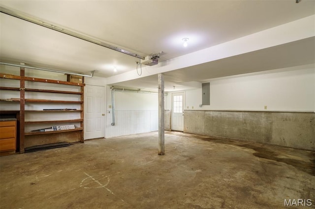 1804 Meadow Ct, Rolla, MO 65401 - garage with electric panel and a wainscoted wall