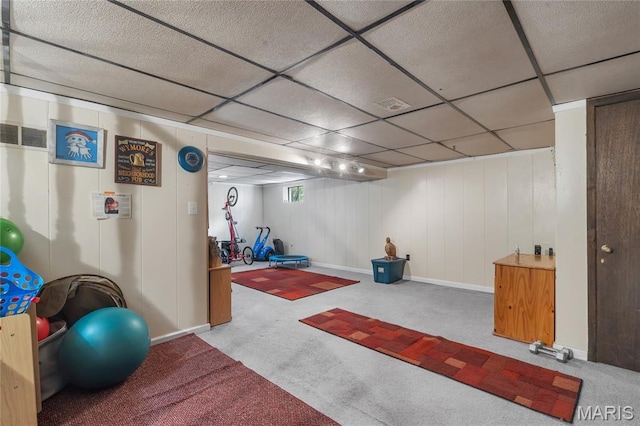 116 Shirewood Dr, Saint Charles, MO 63303 - exercise room featuring carpet and baseboards