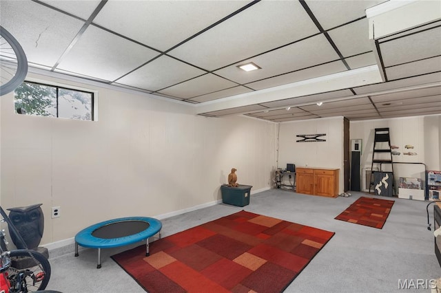 116 Shirewood Dr, Saint Charles, MO 63303 - below grade area featuring carpet and a paneled ceiling