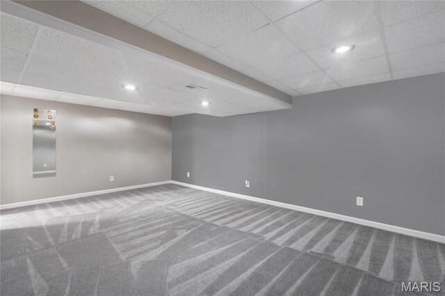 116 Shirewood Dr, Saint Charles, MO 63303 - unfurnished room with carpet, a drop ceiling, and recessed lighting
