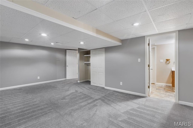 116 Shirewood Dr, Saint Charles, MO 63303 - unfurnished bedroom with a drop ceiling, carpet flooring, recessed lighting, and a closet