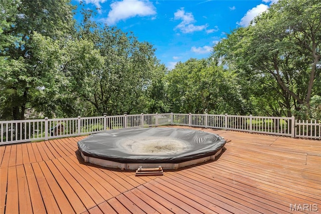 116 Shirewood Dr, Saint Charles, MO 63303 - wooden deck featuring a hot tub