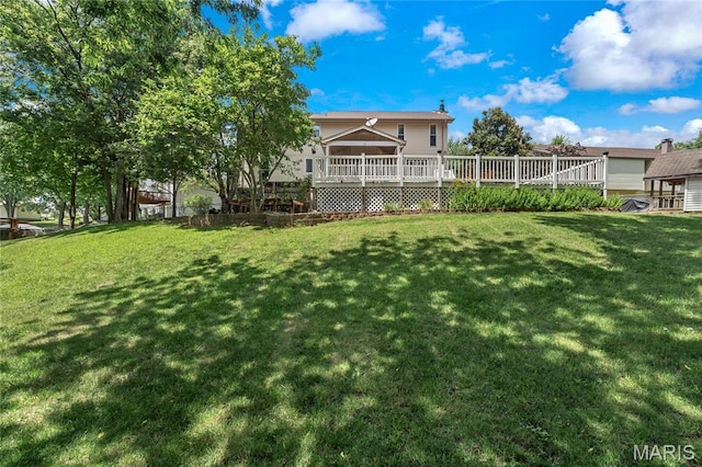 116 Shirewood Dr, Saint Charles, MO 63303 - view of green lawn with a deck