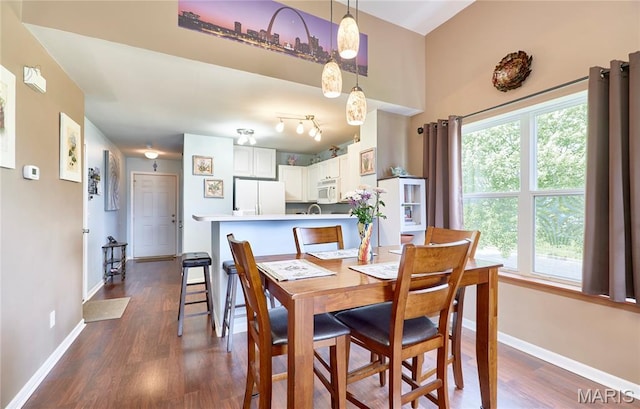 228 Centerfield Dr, Ofallon, MO 63366 - dining room with baseboards and dark wood finished floors