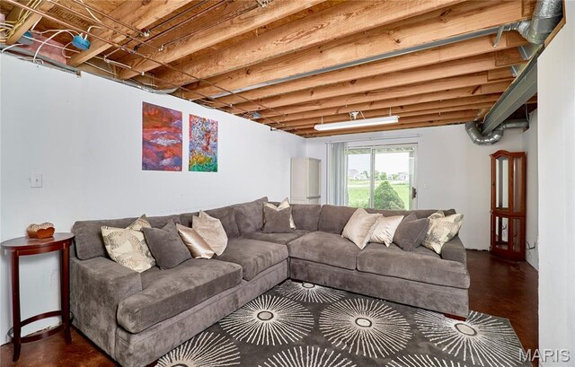 228 Centerfield Dr, Ofallon, MO 63366 - living area with concrete flooring