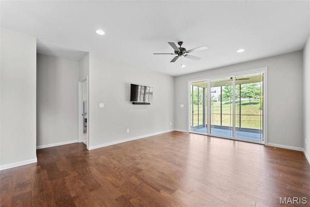 14 Ivyleigh Ct, Saint Charles, MO 63303 - spare room with ceiling fan, wood finished floors, and recessed lighting
