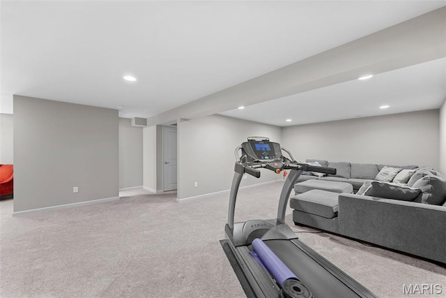 14 Ivyleigh Ct, Saint Charles, MO 63303 - exercise room with light colored carpet and recessed lighting