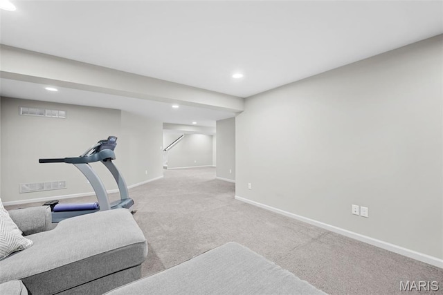 14 Ivyleigh Ct, Saint Charles, MO 63303 - exercise room featuring recessed lighting and carpet floors