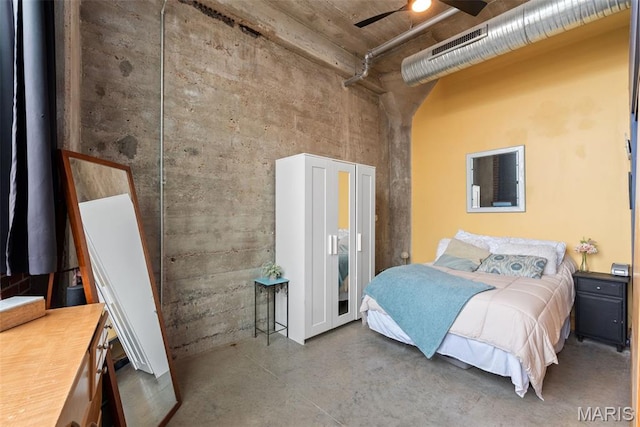 2323 Locust St Unit 308, Saint Louis, MO 63103 - bedroom with concrete flooring and a towering ceiling