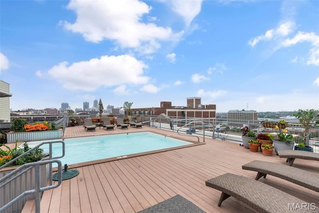 2323 Locust St Unit 308, Saint Louis, MO 63103 - community pool featuring a view of city and a wooden deck
