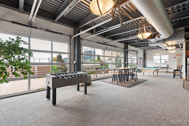 2323 Locust St Unit 308, Saint Louis, MO 63103 - playroom with pool table and carpet floors
