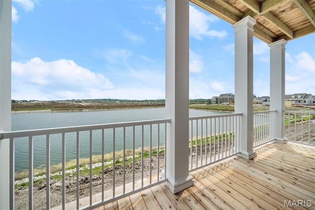 3063 Pirogue St, Saint Charles, MO 63301 - wooden deck with a water view