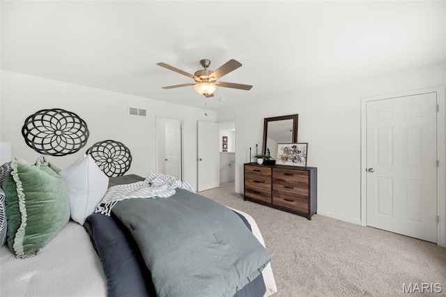 3063 Pirogue St, Saint Charles, MO 63301 - bedroom with light carpet and ceiling fan