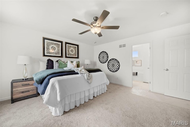 3063 Pirogue St, Saint Charles, MO 63301 - bedroom featuring light colored carpet, baseboards, and ceiling fan