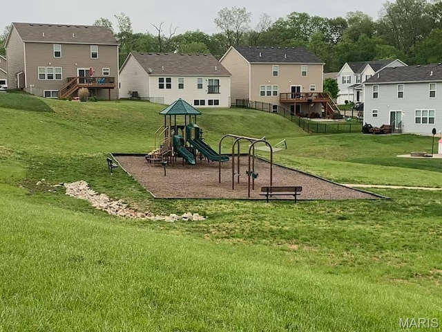 2907 Preston Woods Trl, Lake St Louis, MO 63367 - community playground with a residential view and a yard