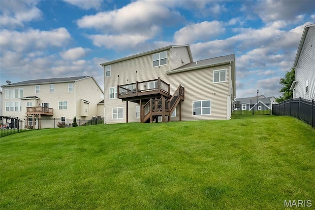 151 Wilmer Valley Dr, Wentzville, MO 63385 - rear view of house with stairs and a wooden deck
