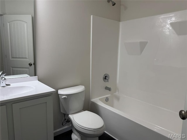 2988 Scott Rd, Moscow Mills, MO 63362 - full bath featuring vanity, toilet, and tub / shower combination
