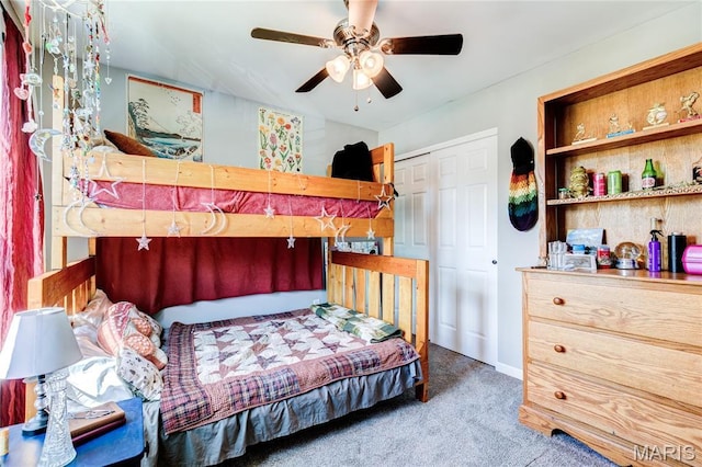 10 Forest Pine Ct, Ofallon, MO 63368 - carpeted bedroom with ceiling fan and a closet