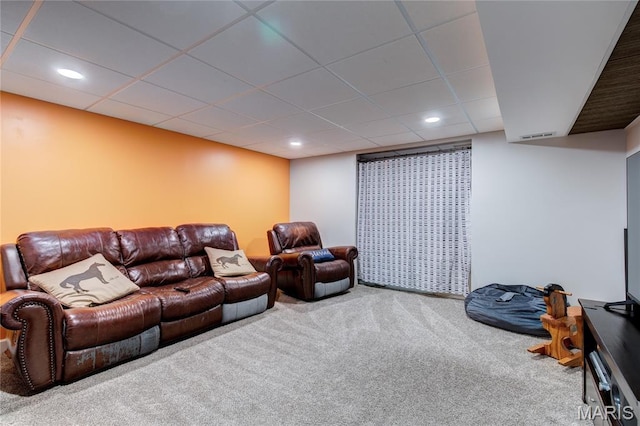 10 Forest Pine Ct, Ofallon, MO 63368 - carpeted living area with a drop ceiling and recessed lighting