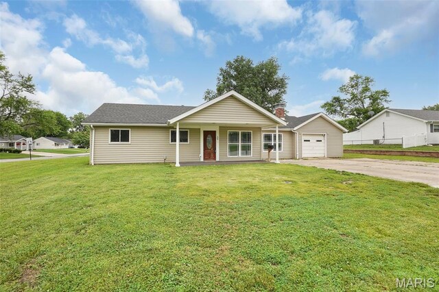 508 Prince Ruppert Dr, Ofallon, MO 63366 - single story home with driveway, covered porch, a front lawn, and an attached garage