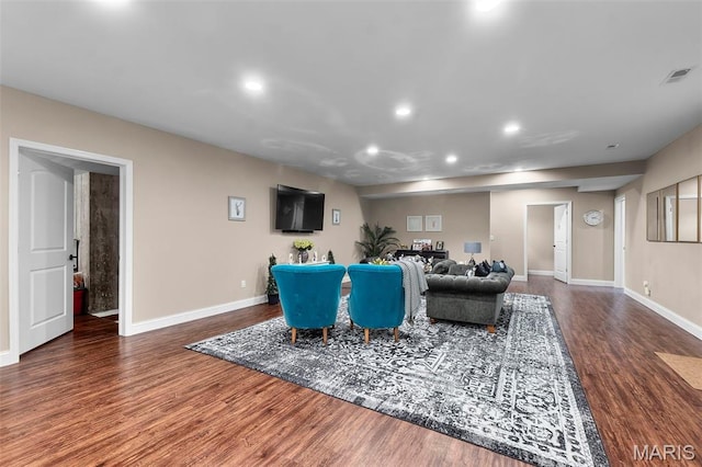 2291 Cambridge, Jackson, MO 63755 - living area featuring recessed lighting, baseboards, and wood finished floors