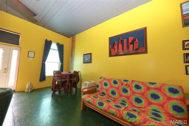 607 Main St, Keyesport, IL 62253 - living area with finished concrete flooring