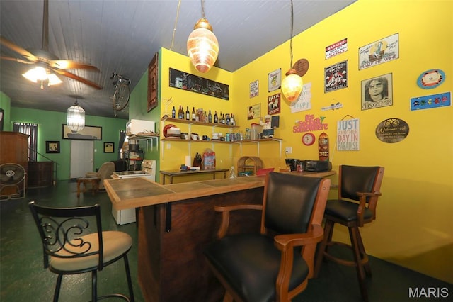 607 Main St, Keyesport, IL 62253 - indoor dry bar with a ceiling fan