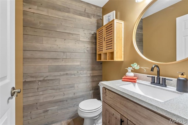 220 Preserve Park Pl, Wentzville, MO 63385 - half bath featuring wood walls and vanity