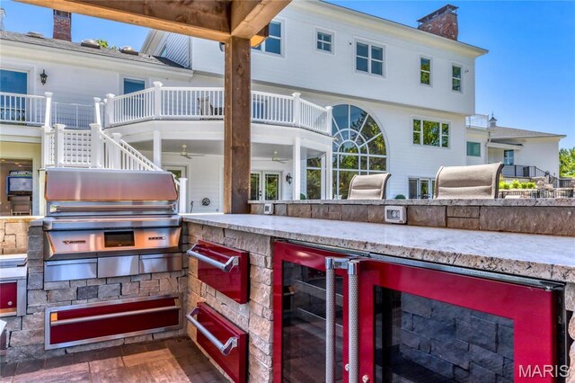 5425 Independence Rd, Weldon Spring, MO 63304 - view of patio featuring wine cooler and stairs
