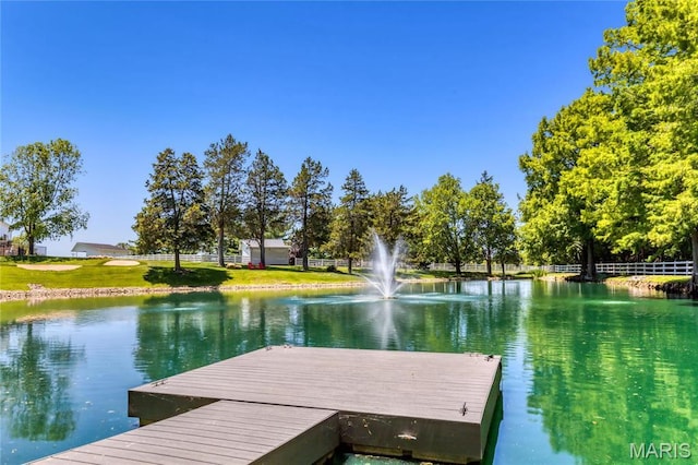 5425 Independence Rd, Weldon Spring, MO 63304 - dock area featuring a water view and a yard