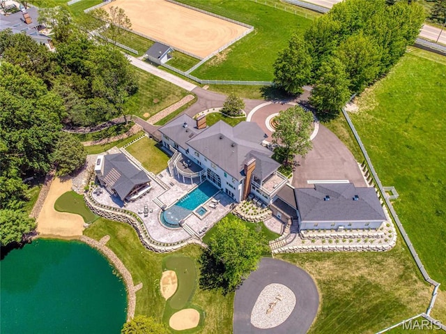 5425 Independence Rd, Weldon Spring, MO 63304 - drone / aerial view of a pool and a large body of water