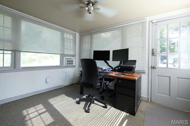 7530 Forest View Dr, Pasadena Park, MO 63121 - office space featuring ceiling fan and carpet flooring