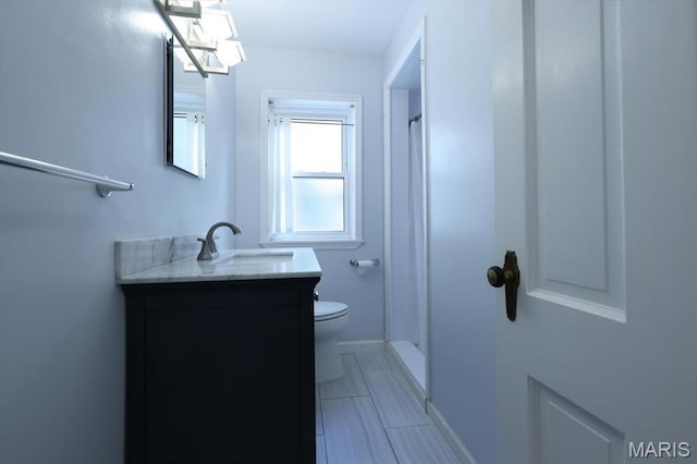 7530 Forest View Dr, Pasadena Park, MO 63121 - bathroom featuring vanity, a shower, and tile patterned flooring
